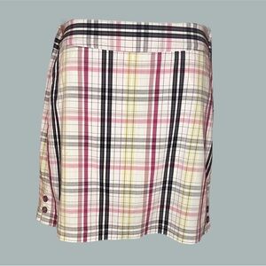 Lija Pink, Black and Yellow Plaid Mini Skirt
